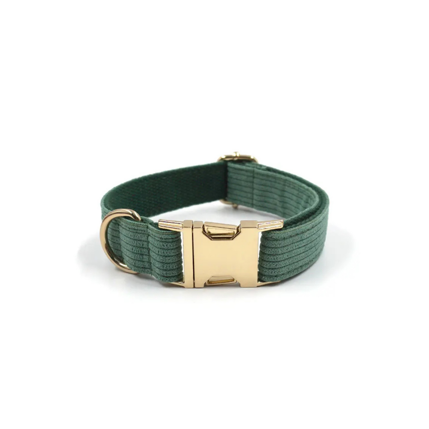 Cord'n'Go – Green corduroy dog set with leash, harness & bag dispenser