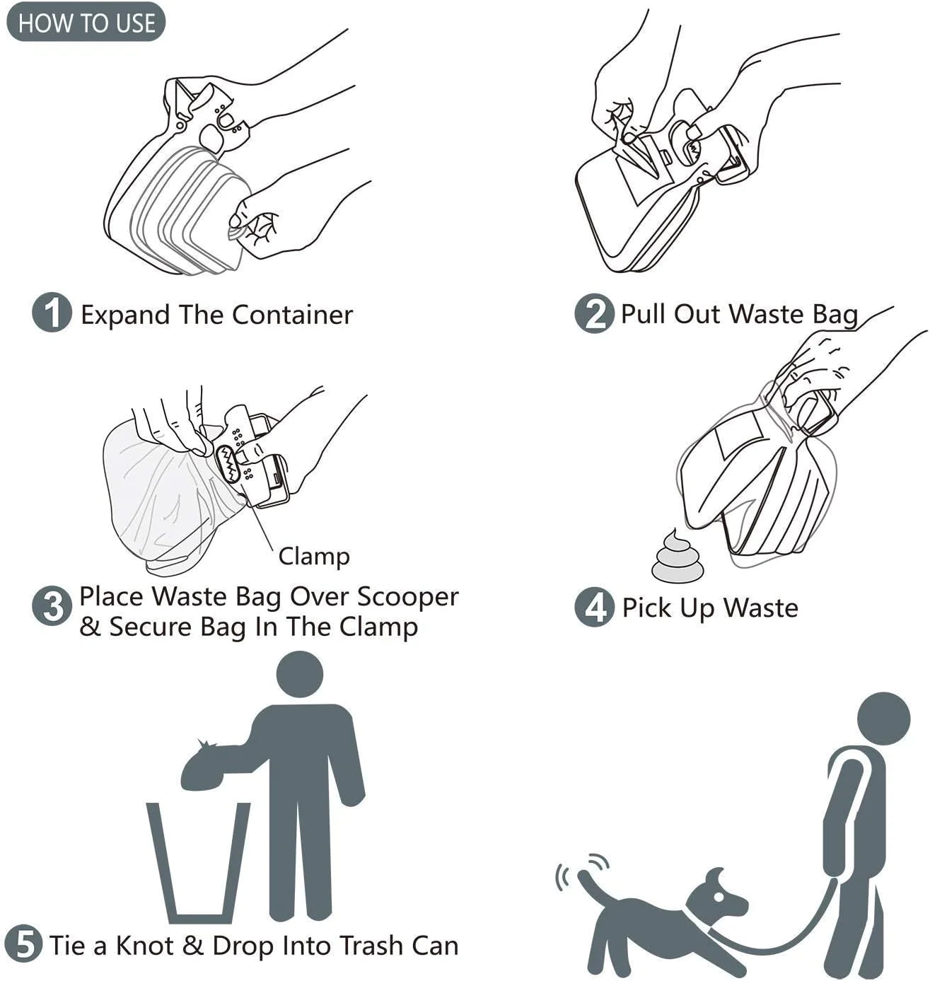 Portable dog poop scoop