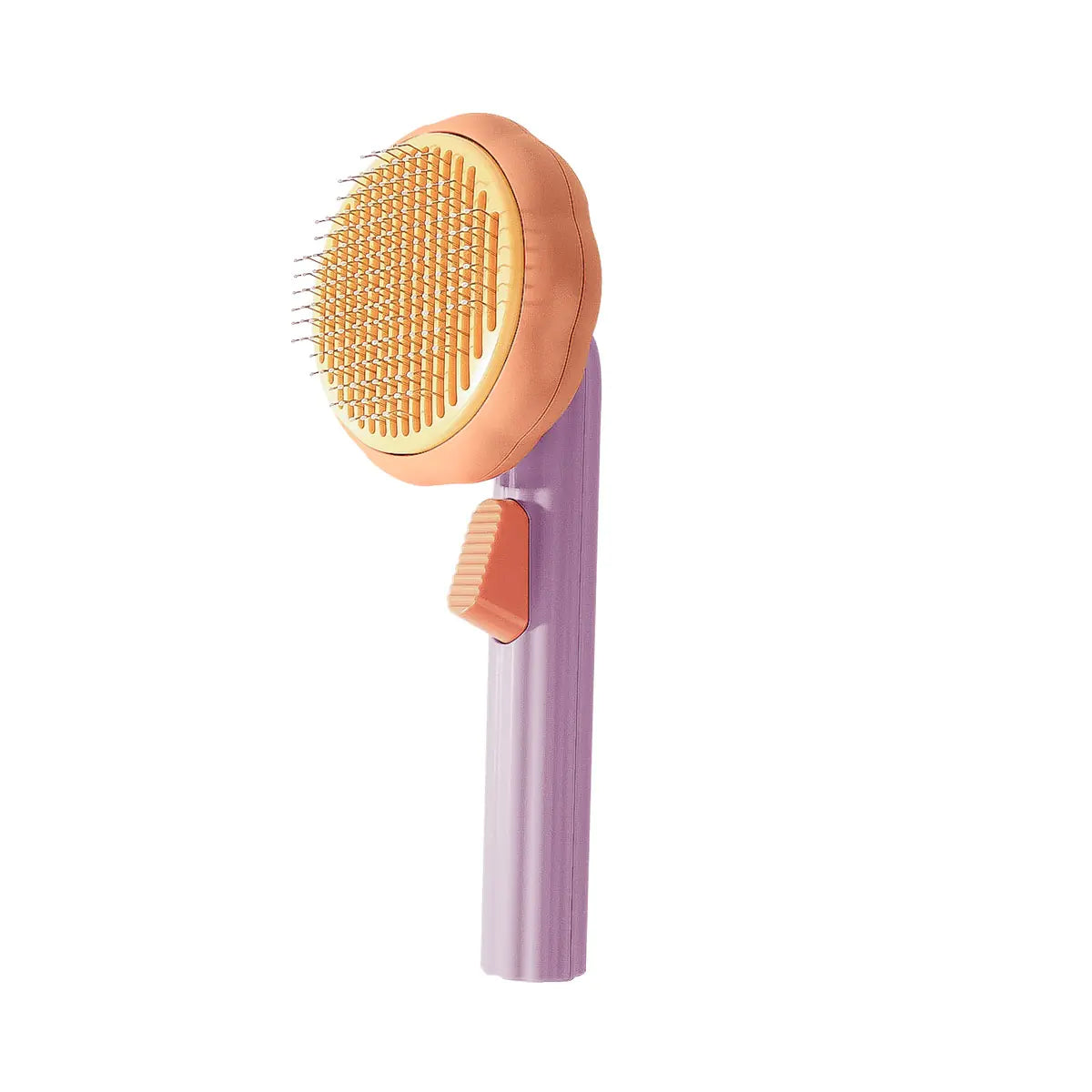 Self-cleaning pet grooming brush