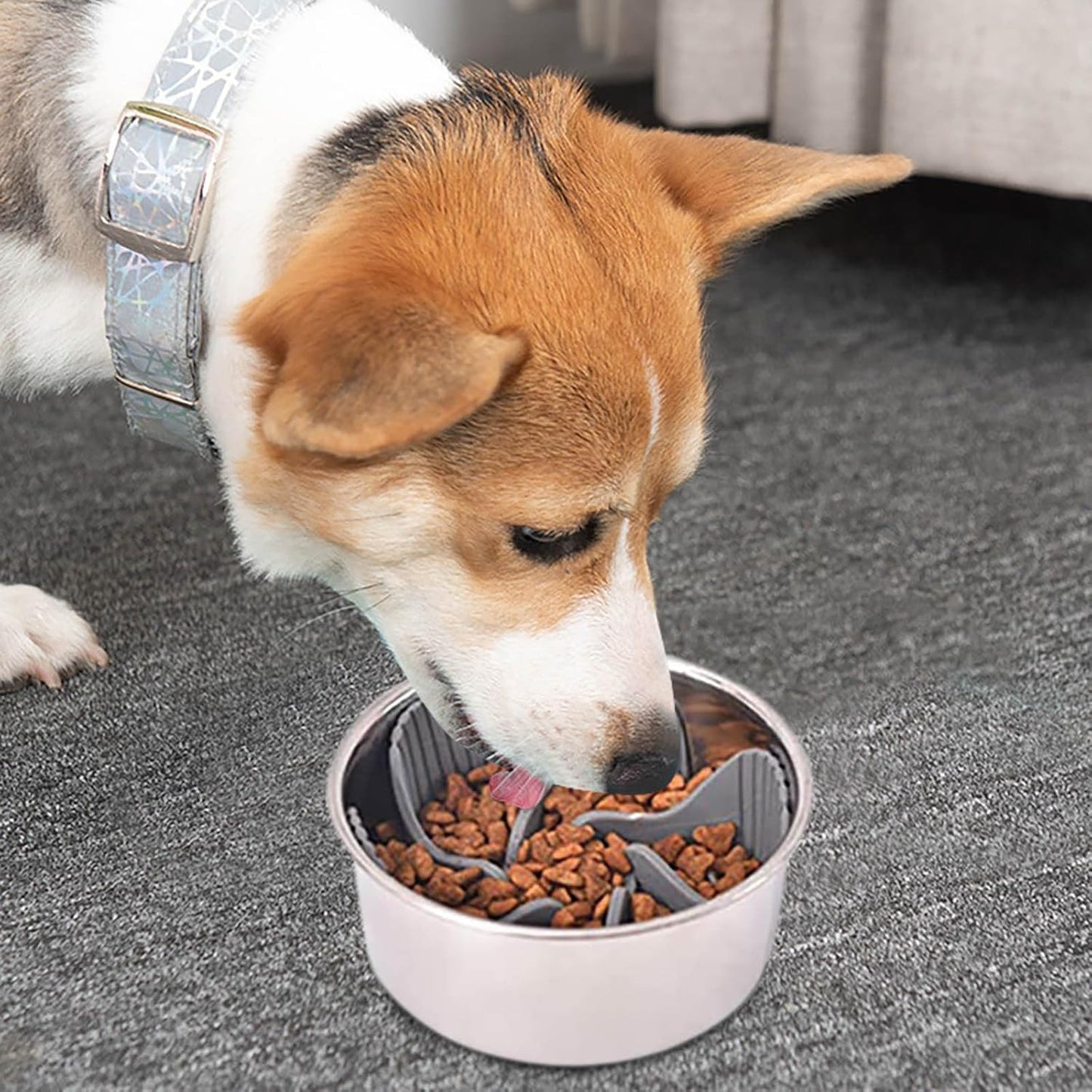 Suction Cup Silicone Anti-Gulping Bowl for Pets