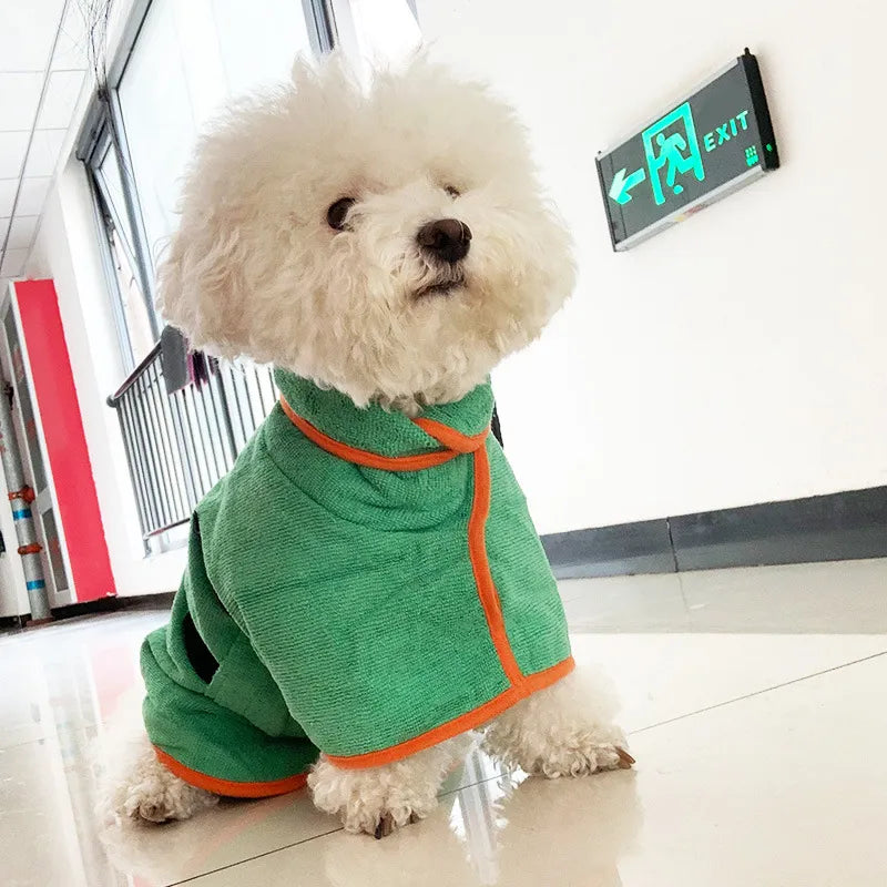 Quick-drying microfiber pet bathrobe