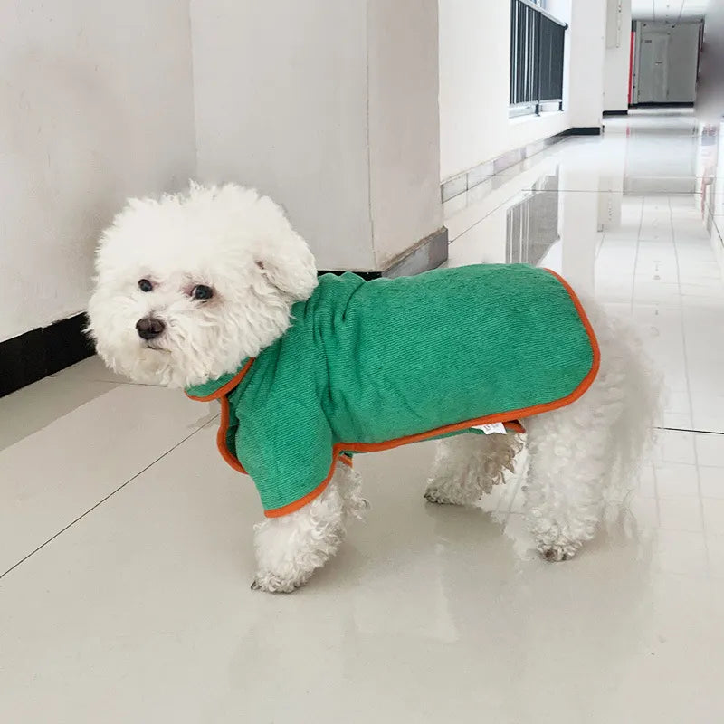 Quick-drying microfiber pet bathrobe