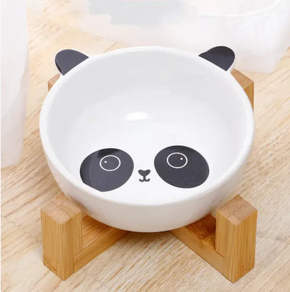 Ceramic pet bowls with cartoon design