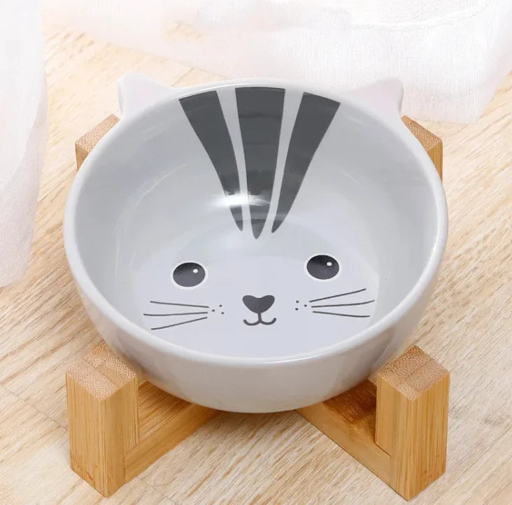 Ceramic pet bowls with cartoon design