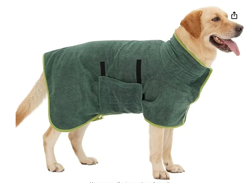 Quick-drying microfiber pet bathrobe
