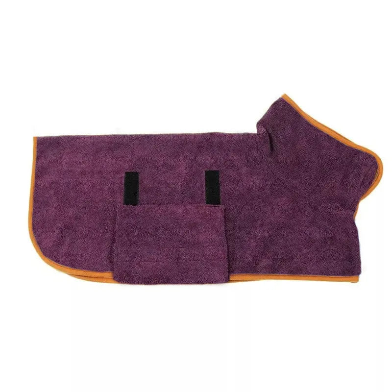 Quick-drying microfiber pet bathrobe
